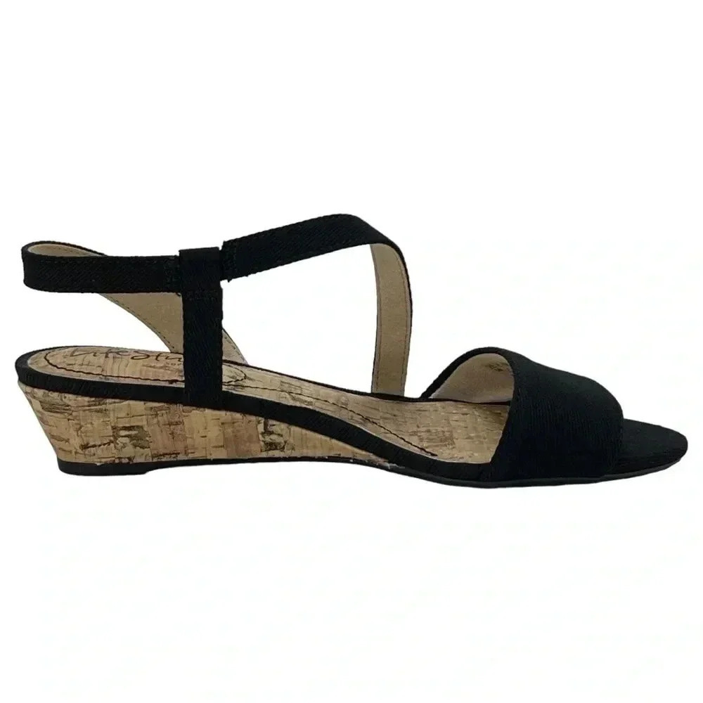 Life Stride Yasmine Womens Canvas Wedge Dress Sandals Soft System Insole Size 5M - Picture 4 of 15